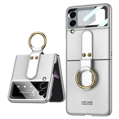 Original Back Screen Glass Matte With Finger-Ring - Samsung Z Flip 3 5G Phone Case Samsung Galaxy Z Flip 3 Case