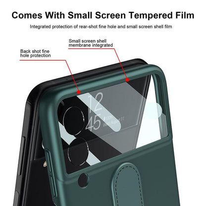 Original Back Screen Glass Matte With Finger-Ring - Samsung Z Flip 3 5G Phone Case Samsung Galaxy Z Flip 3 Case