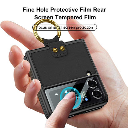 Original Leather Back Screen Tempered Glass - Samsung Z Flip 3 5G Phone Case Samsung Galaxy Z Flip 3 Case