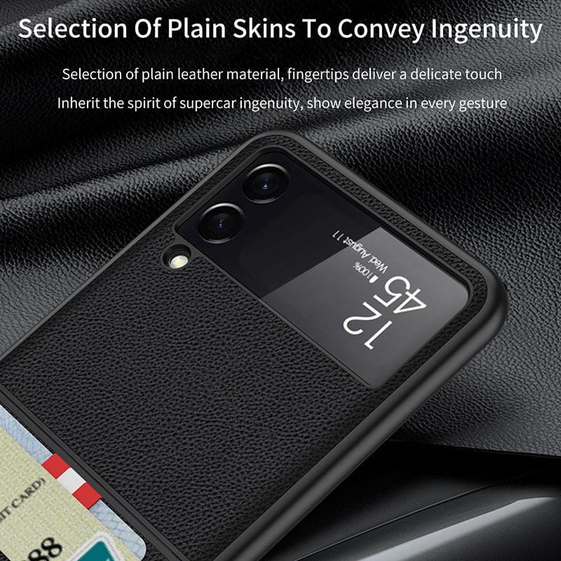 Original Leather Texture Card Package - Samsung Z Flip 3 5G Phone Case Samsung Galaxy Z Flip 3 Case