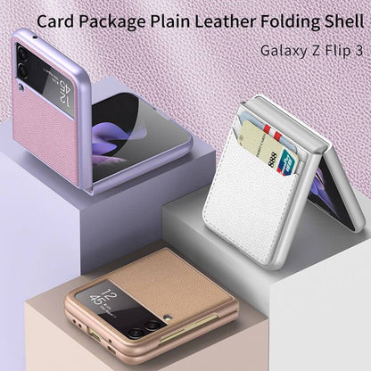 Original Leather Texture Card Package - Samsung Z Flip 3 5G Phone Case Samsung Galaxy Z Flip 3 Case