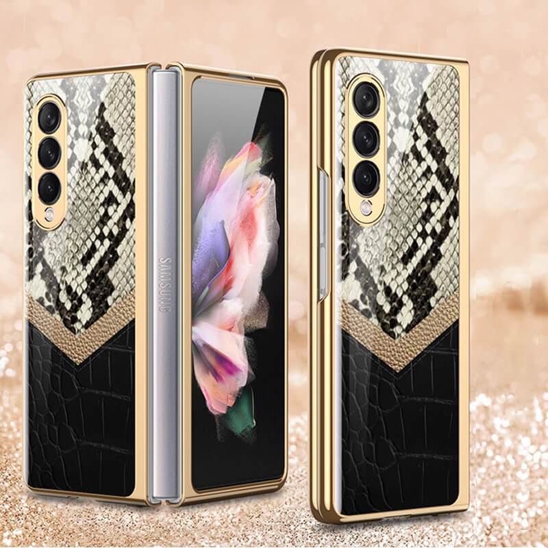 Python Leopard Print Tempered Glass - Samsung Galaxy Z Fold 3 5G Phone Case Samsung Galaxy Z Fold 3 Case