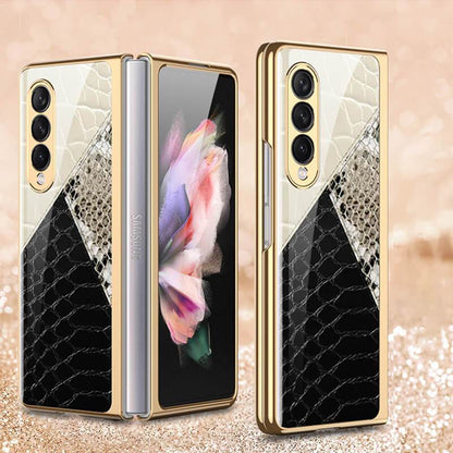 Python Leopard Print Tempered Glass - Samsung Galaxy Z Fold 3 5G Phone Case Samsung Galaxy Z Fold 3 Case