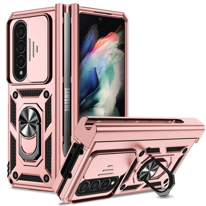 Hinge Case For Samsung Galaxy Z Fold3 Fold 4 5G Case Hinge Pen Slot Lens Protection Stand Back Cover For Samsung Z Fold3 Fold4 Capa Samsung Cases