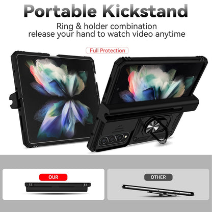 Hinge Case For Samsung Galaxy Z Fold3 Fold 4 5G Case Hinge Pen Slot Lens Protection Stand Back Cover For Samsung Z Fold3 Fold4 Capa Samsung Cases
