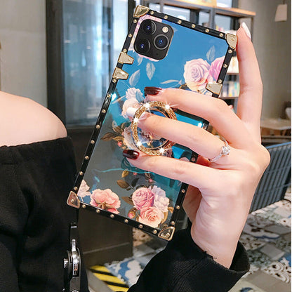 Stylish French Style Flower - Lanyard Ring iPhone Case iPhone Case