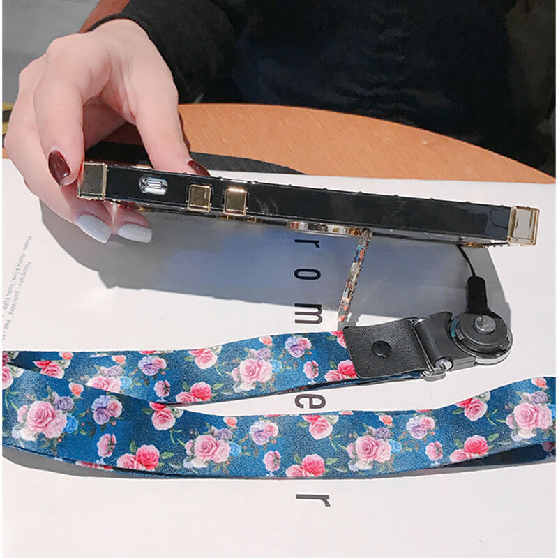 Stylish French Style Flower - Lanyard Ring iPhone Case iPhone Case
