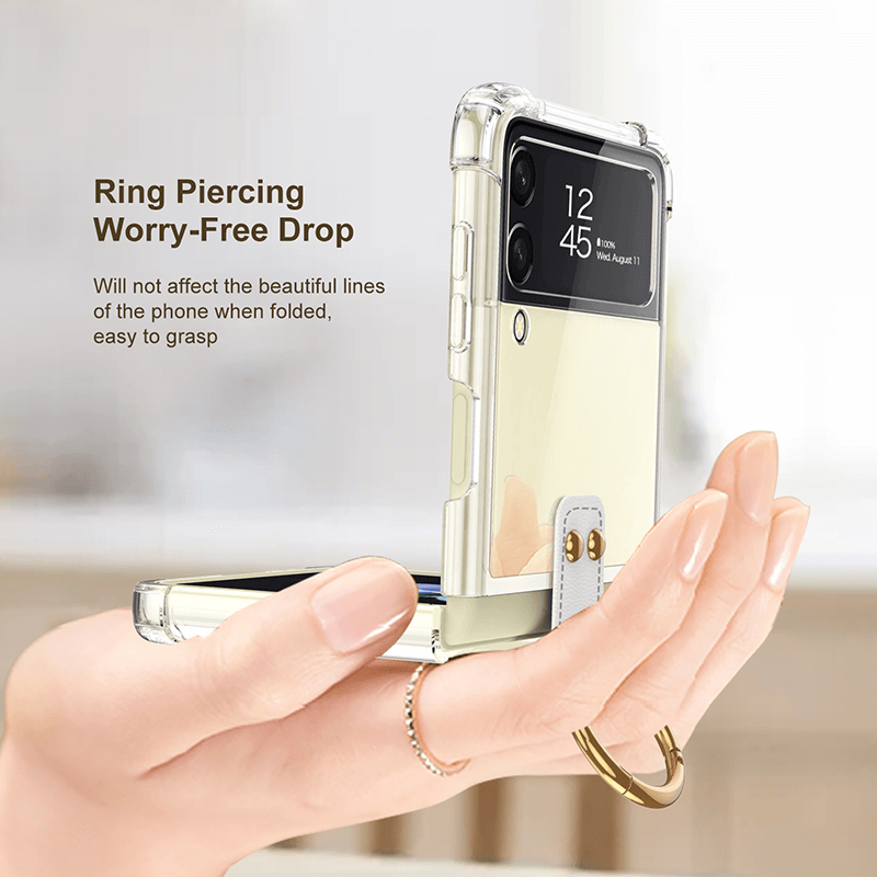 NEWEST Transparents Airbag Ring Holder Anti-knock Protection Cover For Samsung Galaxy Z Flip4 Flip3 5G Samsung Cases