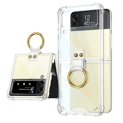 NEWEST Transparents Airbag Ring Holder Anti-knock Protection Cover For Samsung Galaxy Z Flip4 Flip3 5G Samsung Cases