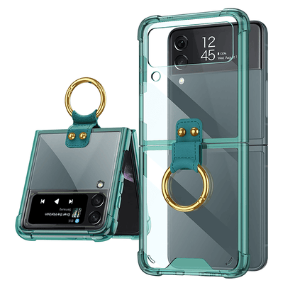 NEWEST Transparents Airbag Ring Holder Anti-knock Protection Cover For Samsung Galaxy Z Flip4 Flip3 5G Samsung Cases