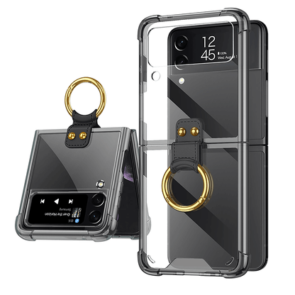 NEWEST Transparents Airbag Ring Holder Anti-knock Protection Cover For Samsung Galaxy Z Flip4 Flip3 5G Samsung Cases