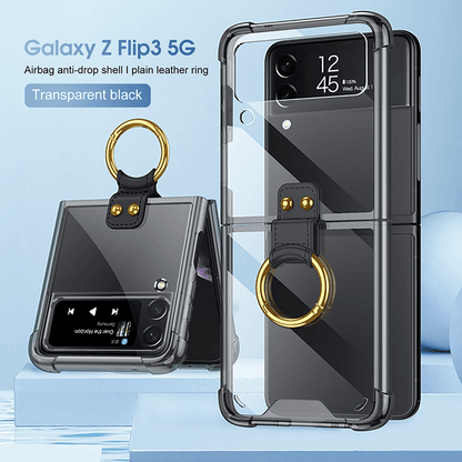 NEWEST Transparents Airbag Ring Holder Anti-knock Protection Cover For Samsung Galaxy Z Flip4 Flip3 5G Samsung Cases