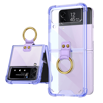 NEWEST Transparents Airbag Ring Holder Anti-knock Protection Cover For Samsung Galaxy Z Flip4 Flip3 5G Samsung Cases