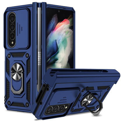 Hinge Case For Samsung Galaxy Z Fold3 Fold 4 5G Case Hinge Pen Slot Lens Protection Stand Back Cover For Samsung Z Fold3 Fold4 Capa Samsung Cases