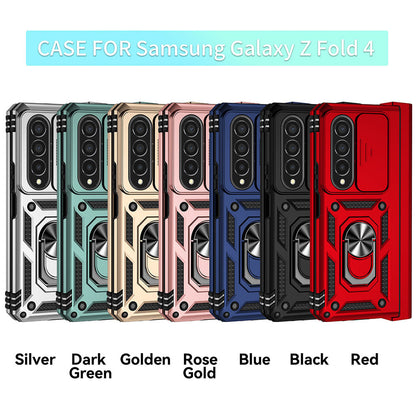 Hinge Protection Ring Kickstand Military Grade Rugged Cover for Galaxy Z Fold4 with S Pen Holder