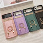 Newest Wristband Ring Buckle With Tempered Glass Protector Galaxy Z Flip3 Flip4 Phone Case