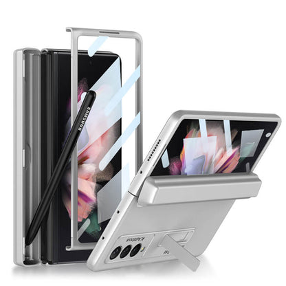 NEWEST Magnetic Folding Full Wrap Protective Pen Case With Back Screen Glass Hinge Holder Phone Cover For Samsung Galaxy Z Fold 3 5G Samsung Galaxy Z Fold 3 Case