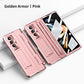 Hinge Plated Aluminum Alloy Phone Case For Samsung Galaxy Z Fold3 Fold4 5G With Screen Protector