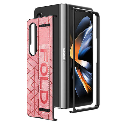 Newest Elastic Stretch Wrist Strap Pencil Pouch Leather Phone Case For Galaxy Z Fold4 Fold3 Samsung Cases