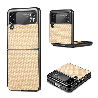 Carbon Fiber Pattern 360 Degree Protection Phone Case For Samsung Galaxy Flip 3 Samsung Galaxy Z Flip 3 Case