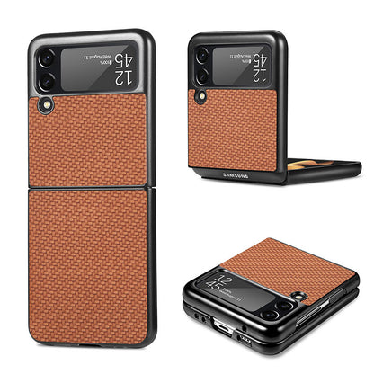 Carbon Fiber Pattern 360 Degree Protection Phone Case For Samsung Galaxy Flip 3 Samsung Galaxy Z Flip 3 Case