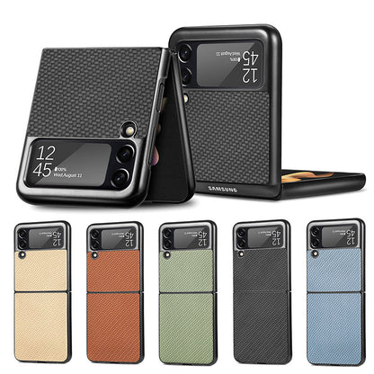 Carbon Fiber Pattern 360 Degree Protection Phone Case For Samsung Galaxy Flip 3 Samsung Galaxy Z Flip 3 Case
