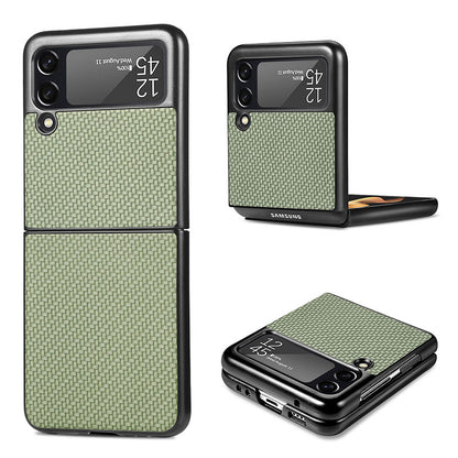 Carbon Fiber Pattern 360 Degree Protection Phone Case For Samsung Galaxy Flip 3 Samsung Galaxy Z Flip 3 Case