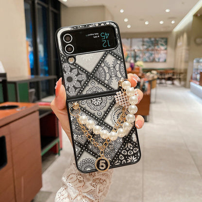Boho Pearl Bracelet Galaxy Z Flip3 Flip4 Phone Case Samsung Cases