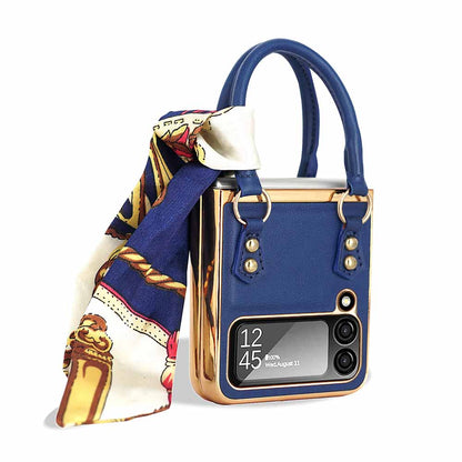 Newest Color Handbag Fashion Silk Scarf Galaxy Z Flip3 Flip4 Phone Case Samsung Cases