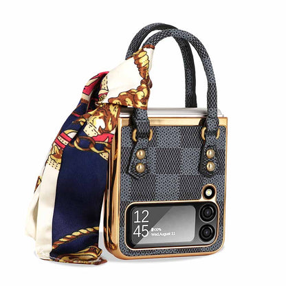Newest Color Handbag Fashion Silk Scarf Galaxy Z Flip3 Flip4 Phone Case Samsung Cases