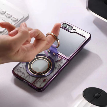 Cyberpunk Magnetic Wireless Charging Phantom Ring Phone Case For Samsung Galaxy Z Flip5 Flip4 Flip3