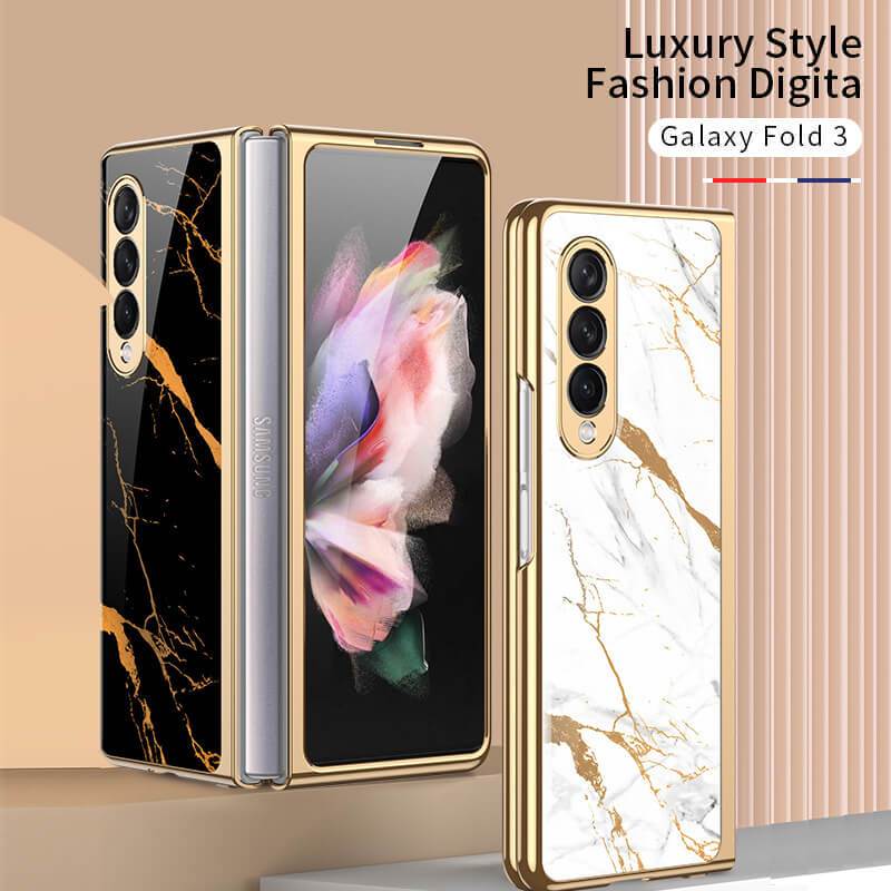 Marble Glass - Samsung Galaxy Z Fold 3 5G Phone Case Samsung Galaxy Z Fold 3 Case